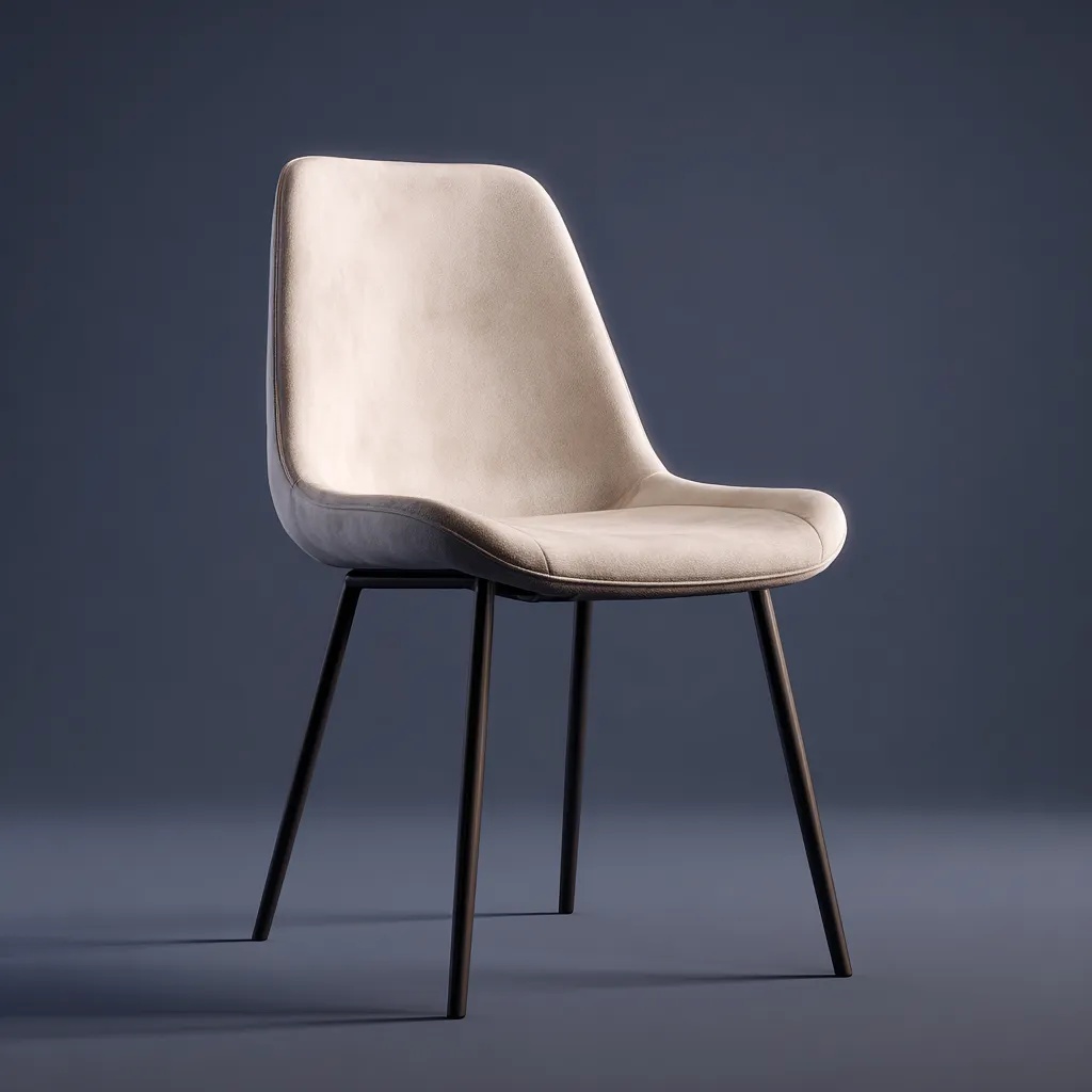 Chaise de salle à manger - tissu - 55x50x84 cm - beige-noir - design moderne-Interiorilo