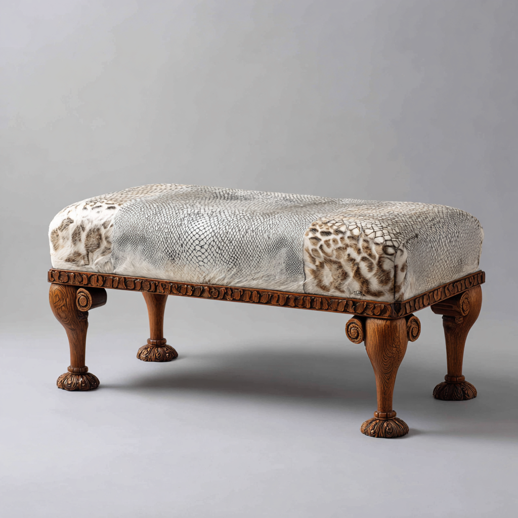 Banc de lit-bois-tissu-90x40x48 cm-multicolore-style classique-Interiorilo