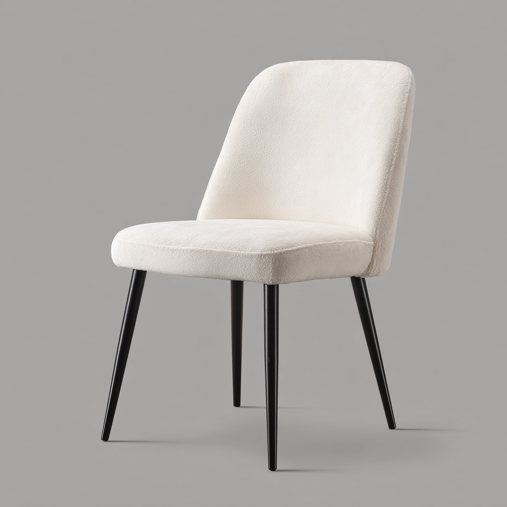 Chaise de salle à manger - tissu - 54x49x83 cm - blanc-noir - design moderne-Interiorilo
