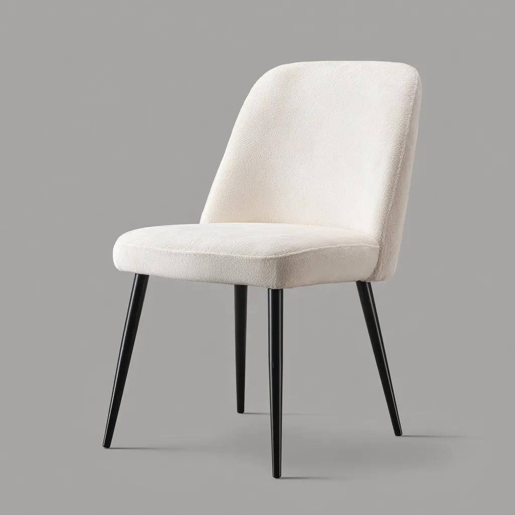 Chaise de salle à manger - tissu - 54x49x83 cm - blanc-noir - design moderne-Interiorilo