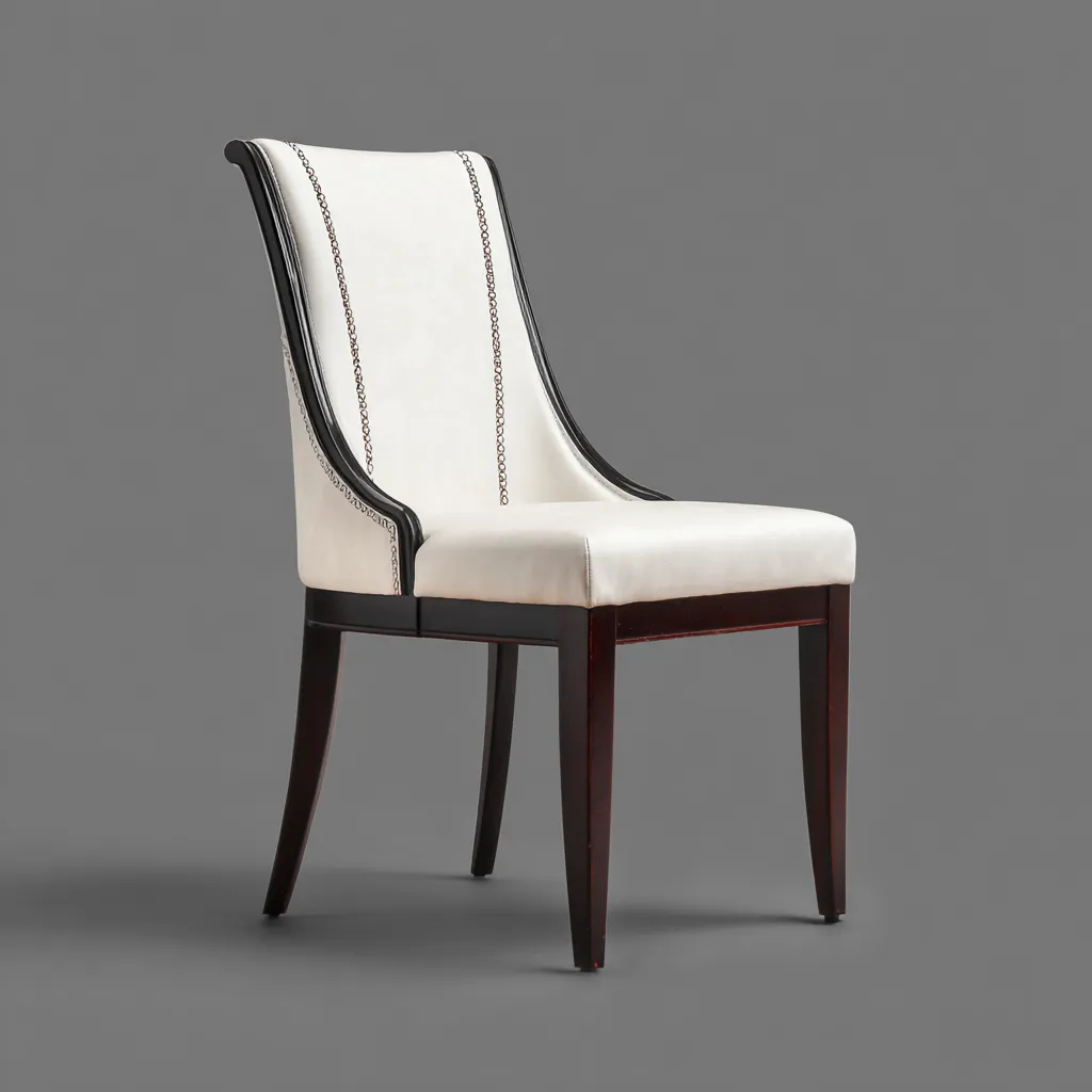 Chaise de salle à manger - cuir - 54x50x94 cm - blanc-noir - design classique-Interiorilo