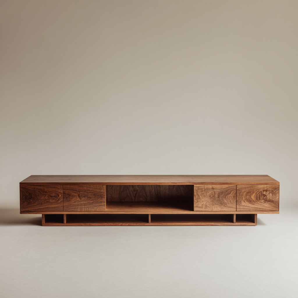 Meuble TV - bois - 190x45x48 cm - noyer - design moderne-Interiorilo