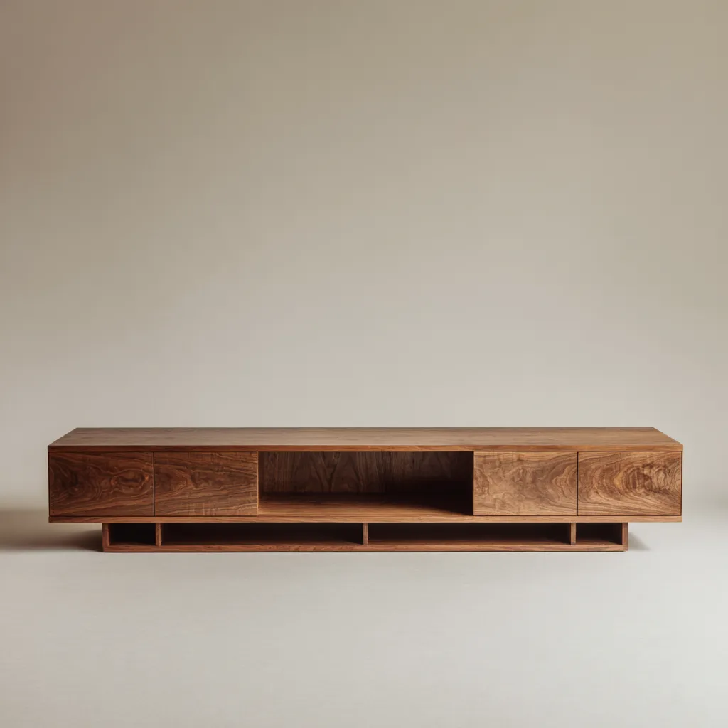 Meuble TV - bois - 190x45x48 cm - noyer - design moderne-Interiorilo