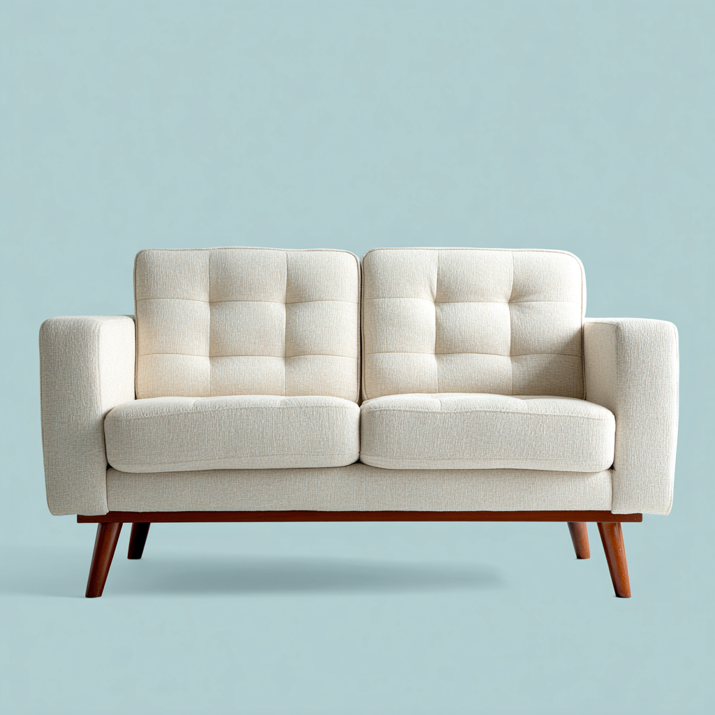 Canapé droit - tissu - 156x83x87 cm - beige - style scandinave contemporain-Interiorilo