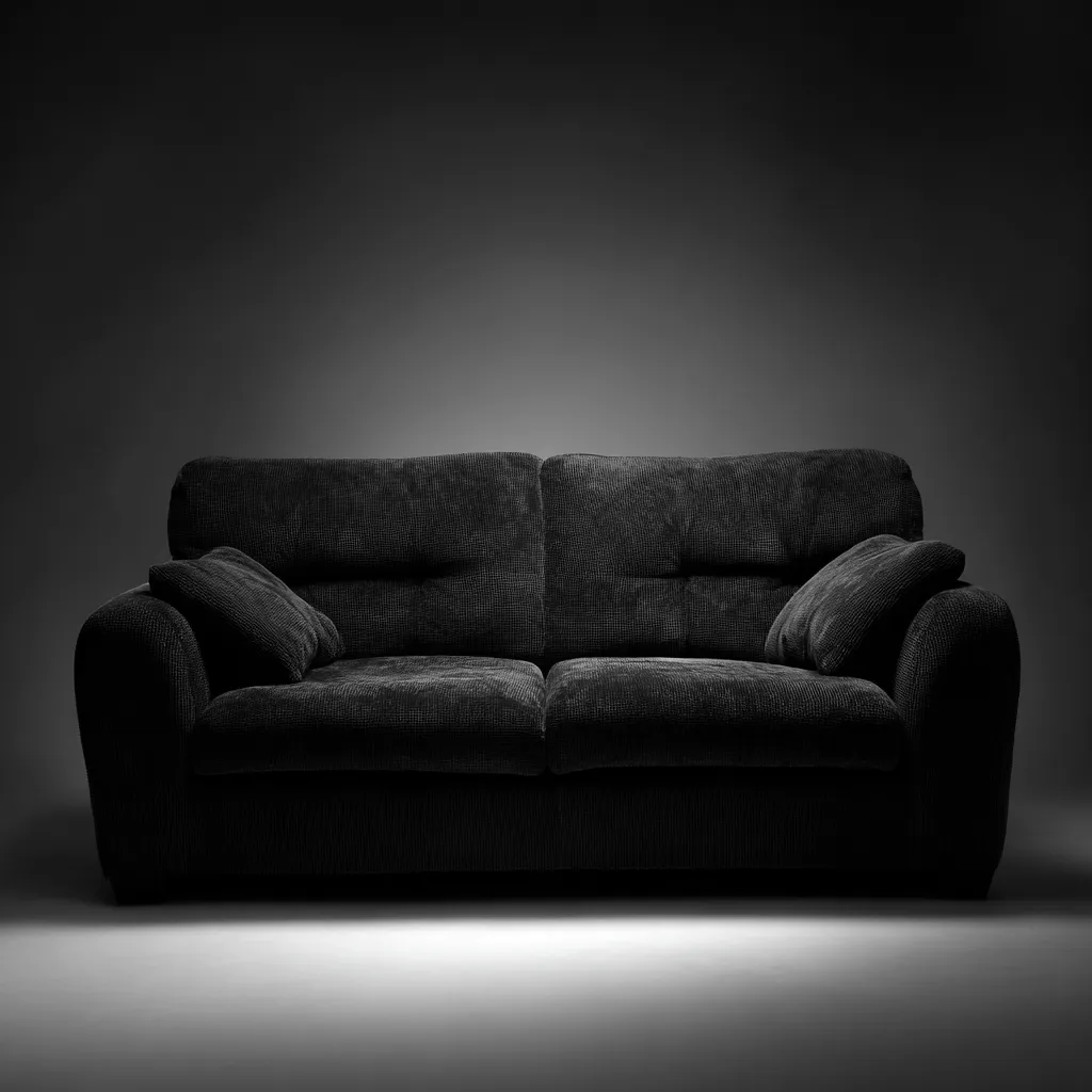 Canapé droit-tissu-200x95x90 cm-noir-Design moderne-Interiorilo