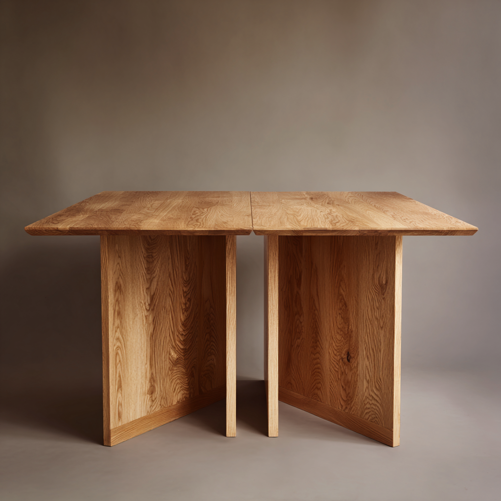 Table à manger - chêne massif - 190x90x75 cm - bois clair - style contemporain-Interiorilo