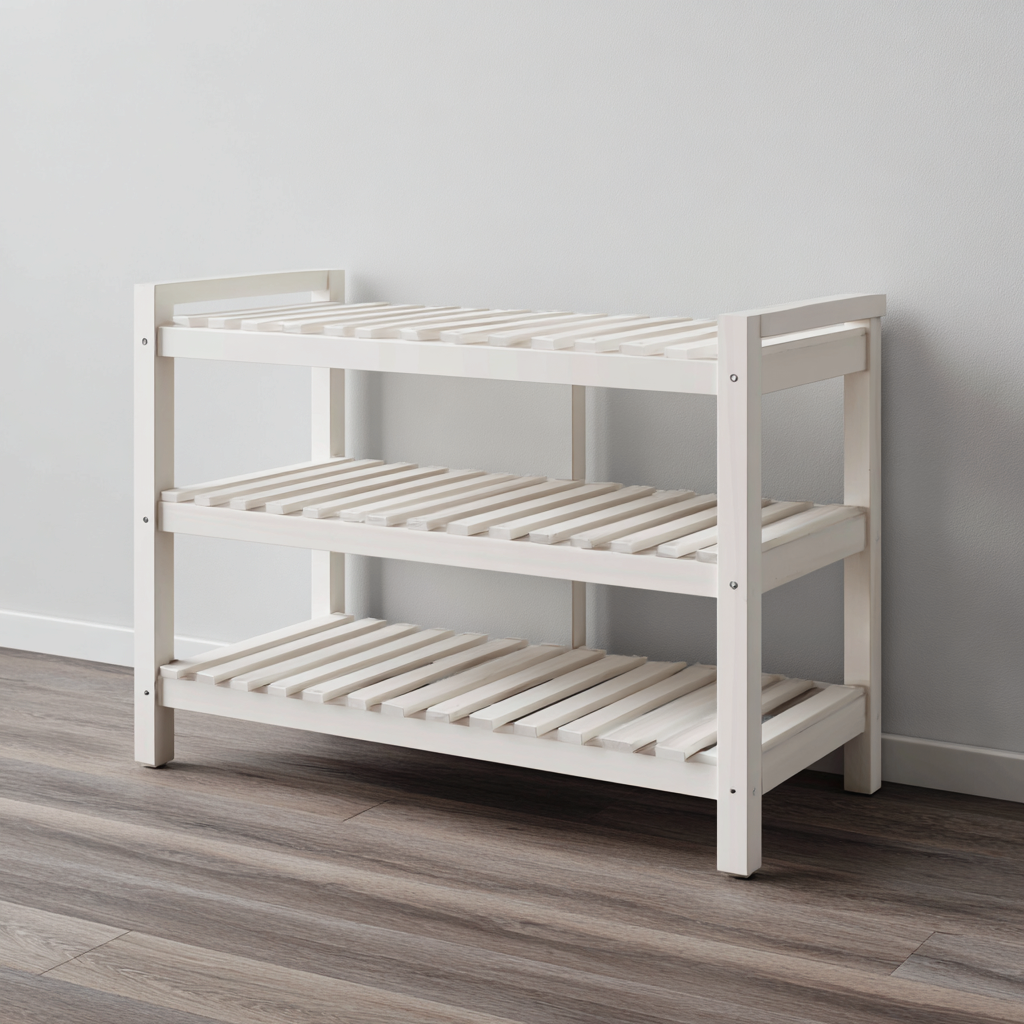 Meuble à chaussures - bois - 70x26x60 cm - blanc - design ouvert-Interiorilo