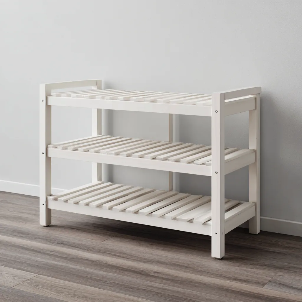 Meuble à chaussures - bois - 70x26x60 cm - blanc - design ouvert-Interiorilo