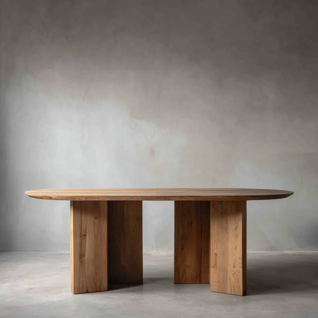 Table à manger - bois massif - 240x110x75 cm - bois naturel - design contemporain-Interiorilo
