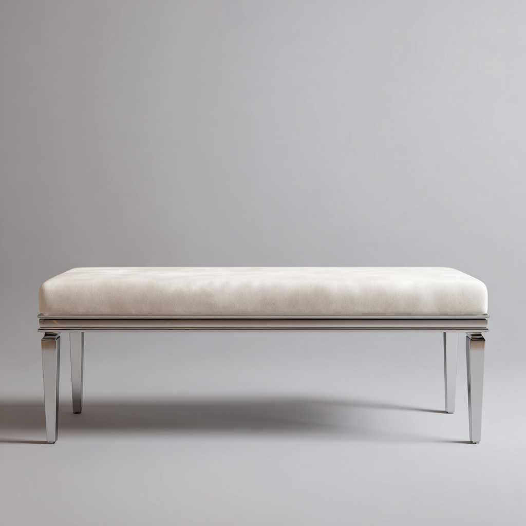 Banc de lit - métal-tissu - 135x44x49 cm - blanc - design moderne-Interiorilo