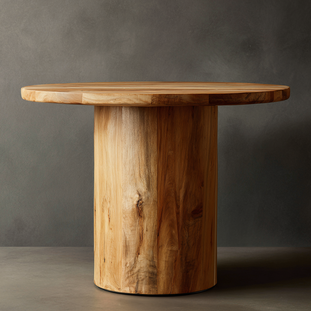 Table à manger - bois - 120x120x75 cm - bois naturel - style contemporain-Interiorilo
