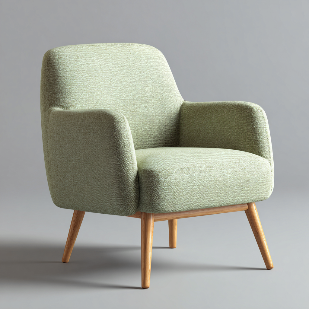 Fauteuil - tissu - 73x76x82 cm - vert clair - design scandinave-Interiorilo