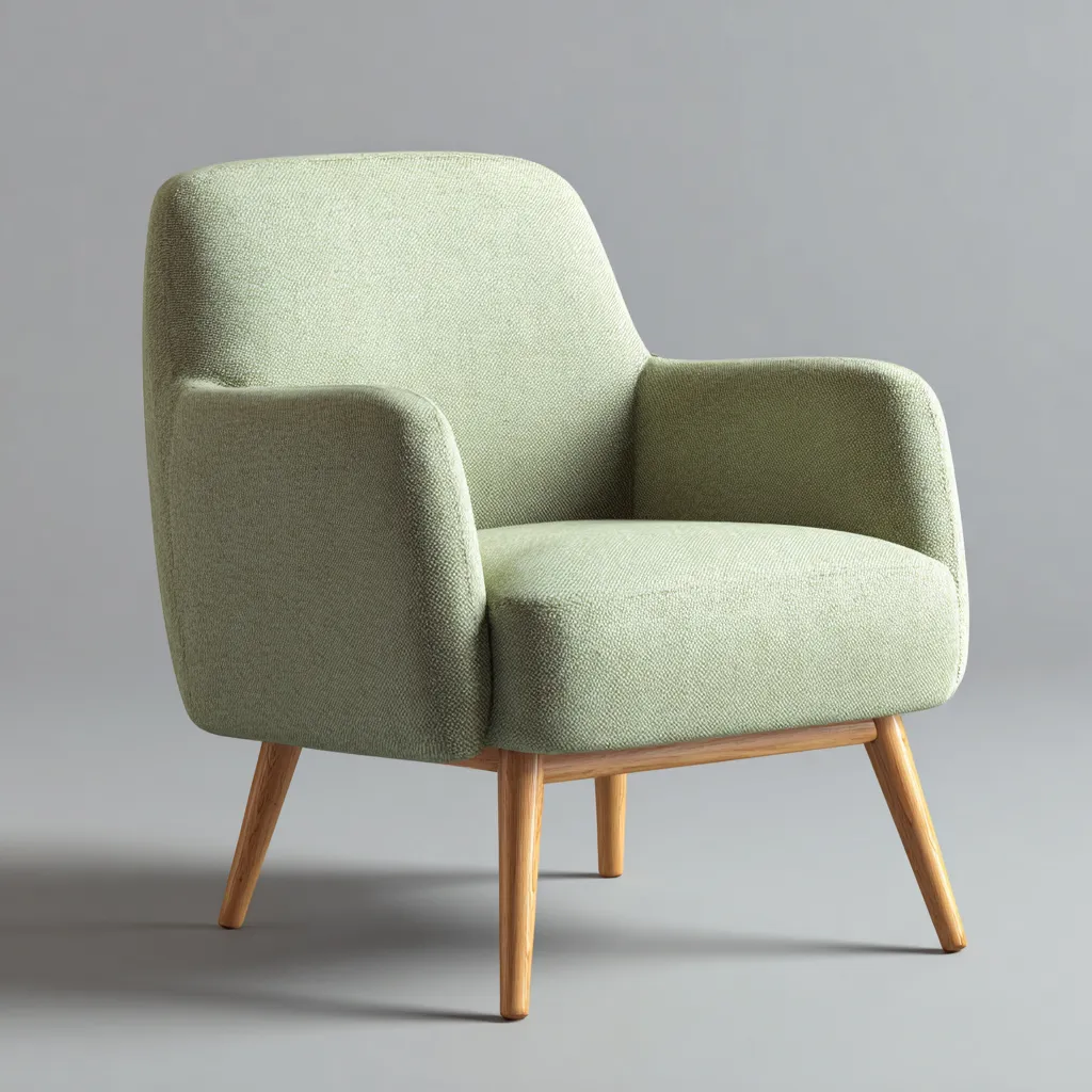 Fauteuil - tissu - 73x76x82 cm - vert clair - design scandinave-Interiorilo