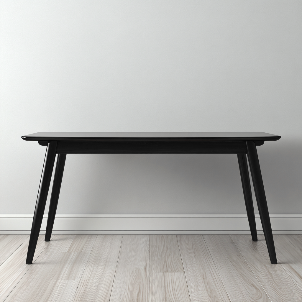 Table à manger - bois massif - 140x70x75 cm - noir - design moderne-Interiorilo