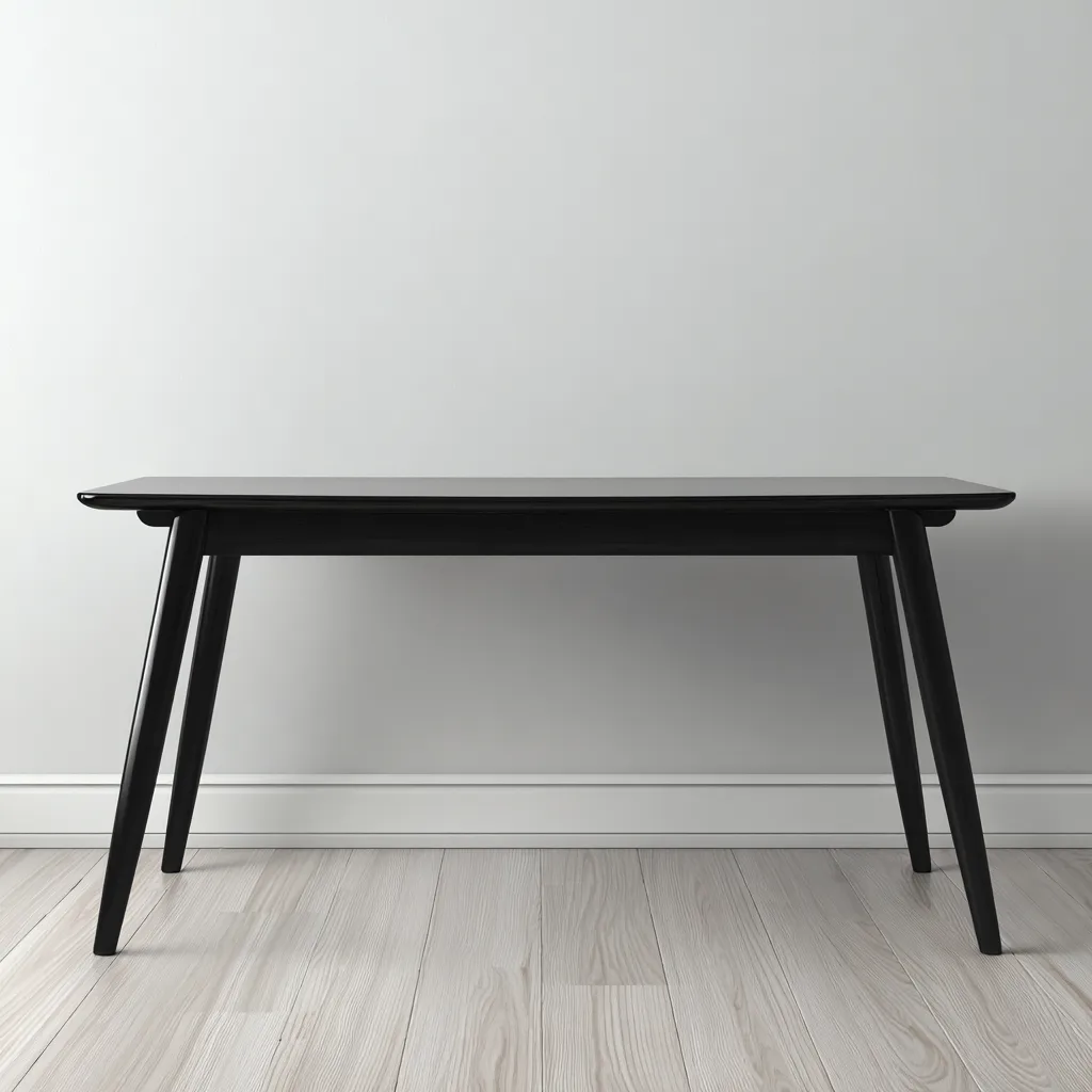 Table à manger - bois massif - 140x70x75 cm - noir - design moderne-Interiorilo