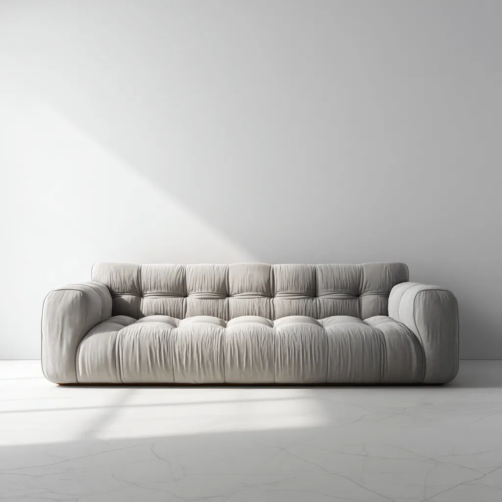 Canapé droit - tissu - 218x102x82 cm - gris clair - style contemporain-Interiorilo