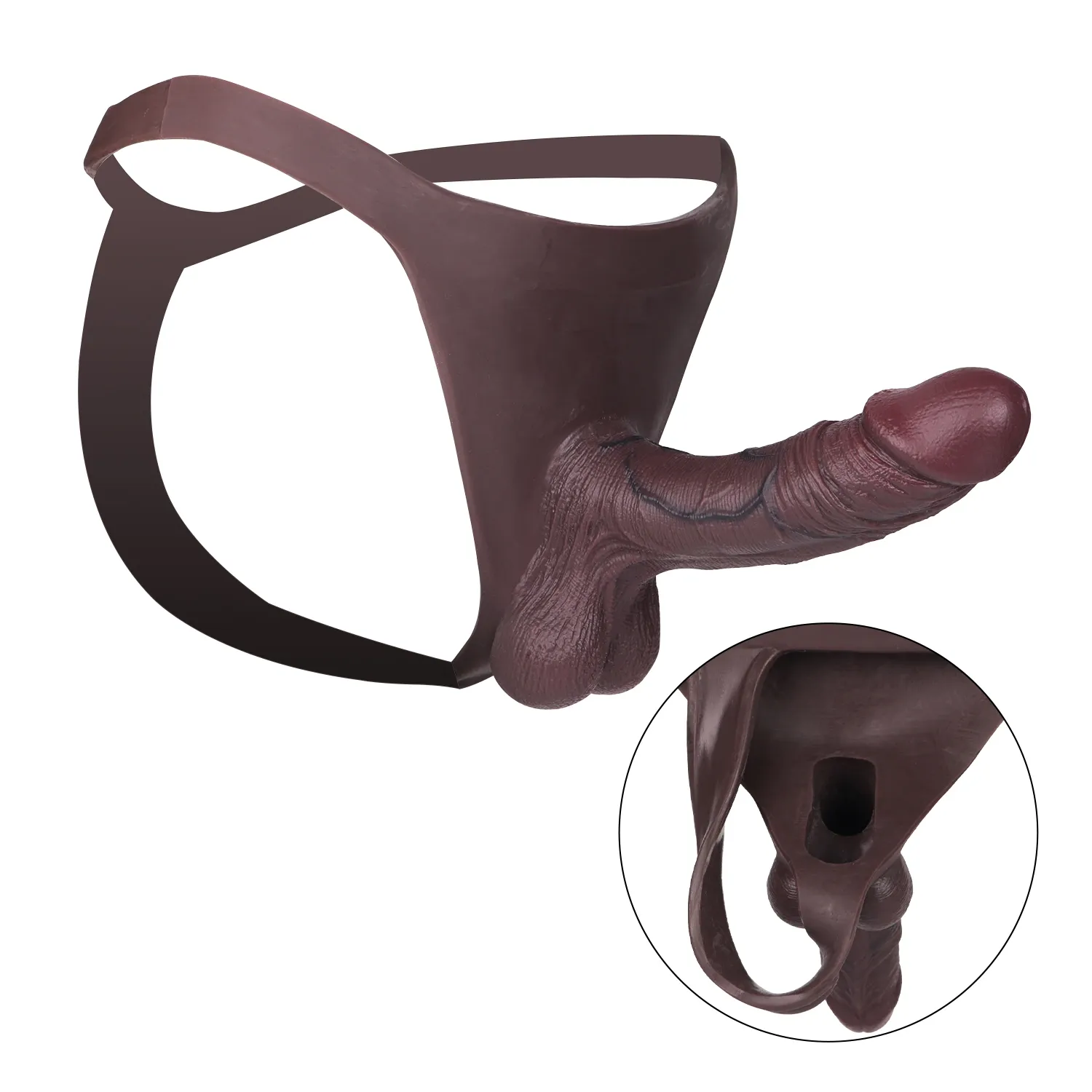 7in Black Wearable Thong Penis Sleeve