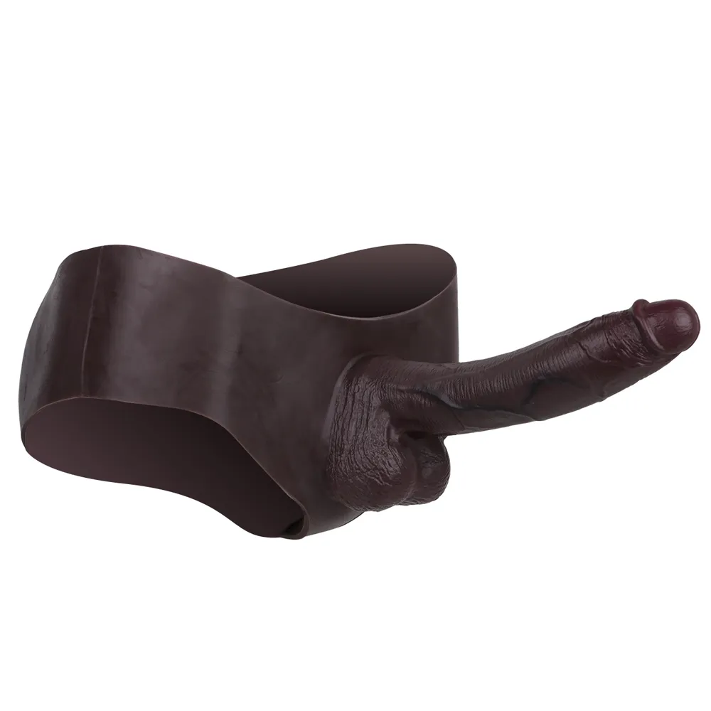 10in Realistic Black Giant Wearable Penis sleeve