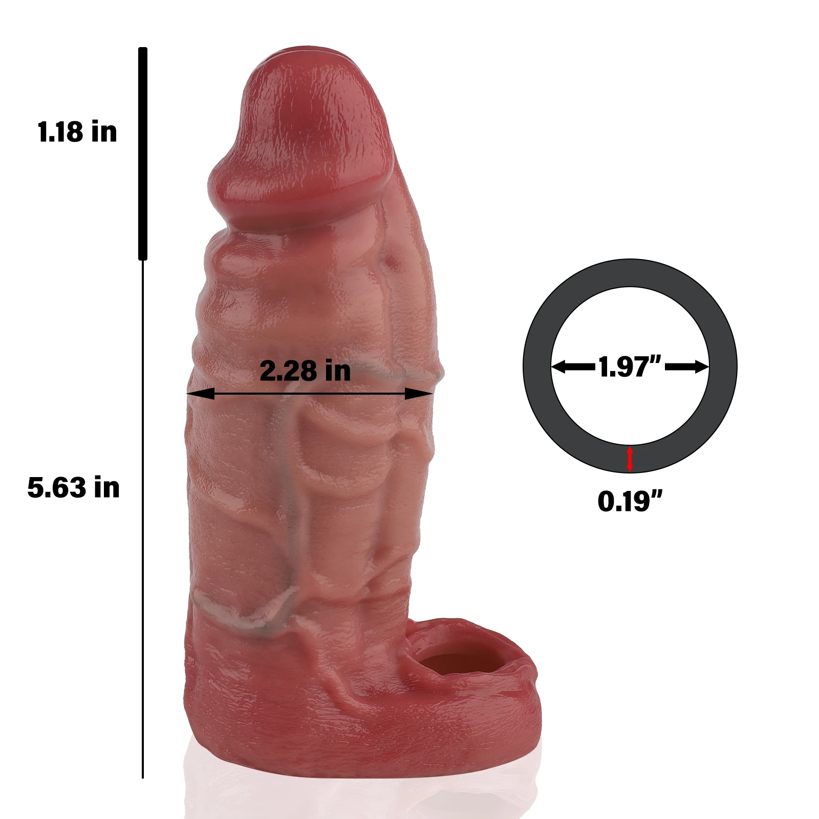 Anthony 6.8 x 2.3 inch flesh-colored large penis sleeves