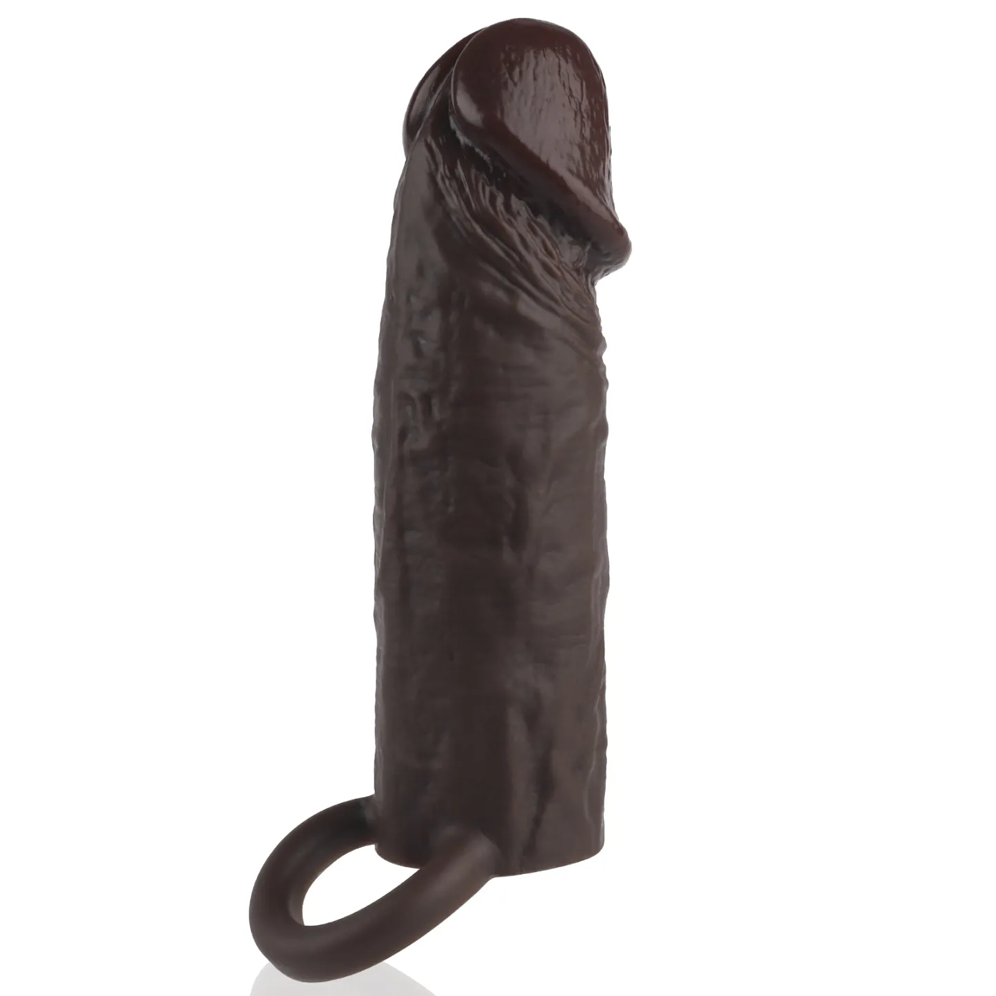 6-in Brown-Black Realistic Penis Extension Sleeve