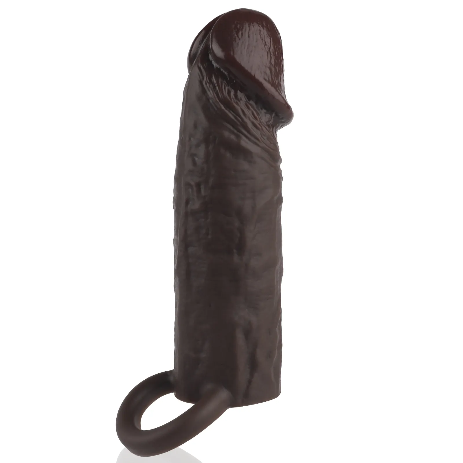 6-in Brown-Black Realistic Penis Extension Sleeve