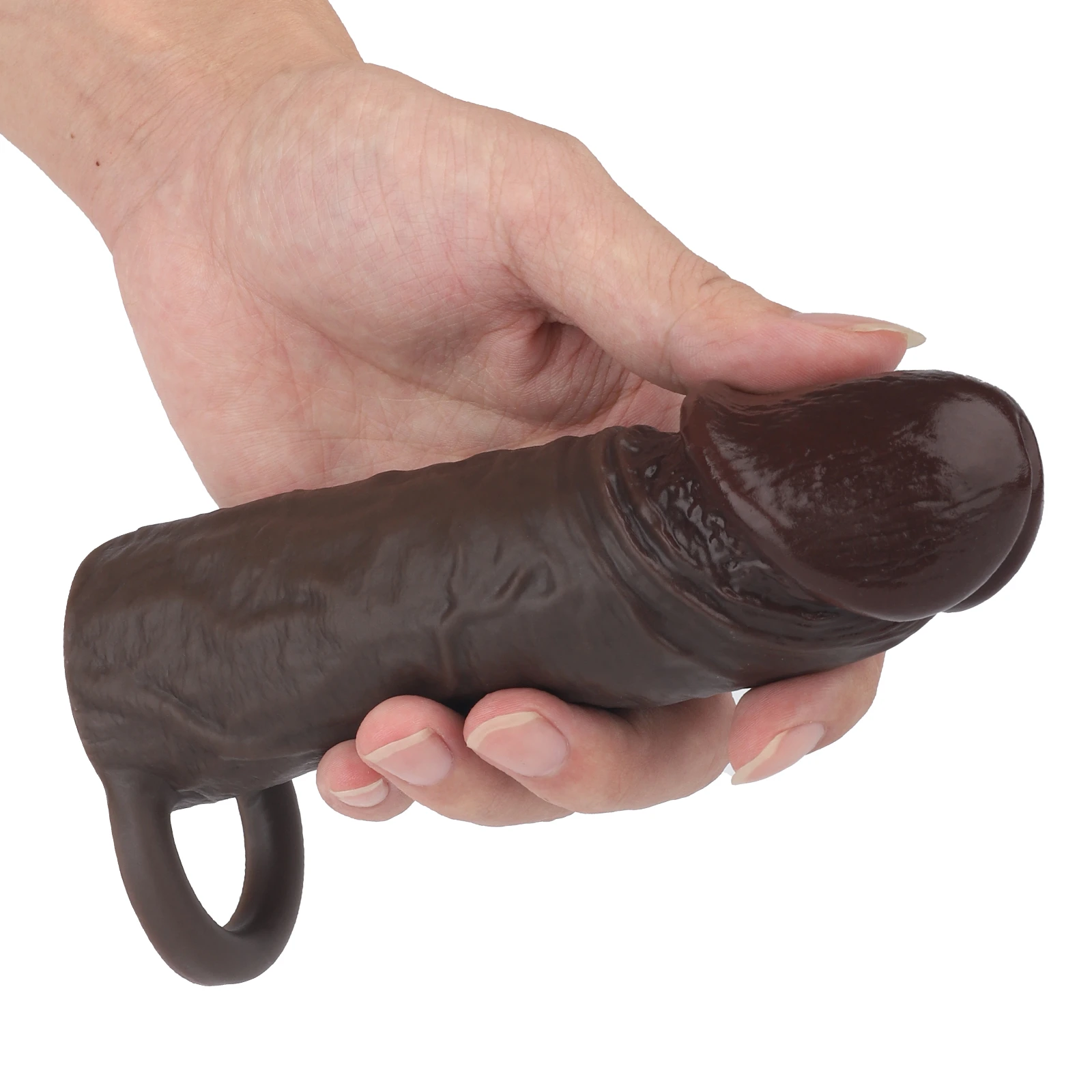 Corona 6.2 x 1.8 Brown-Black Realistic Penis Lengthening Sleeve