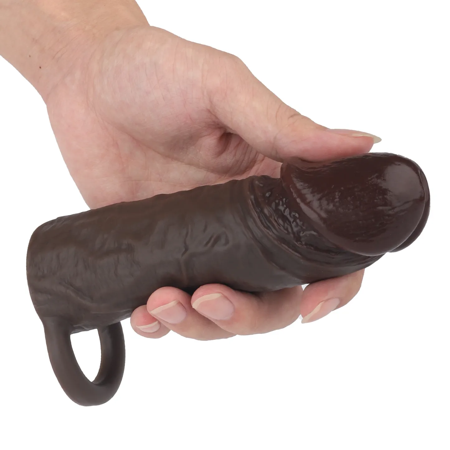 Corona 6.2 x 1.8 Brown-Black Realistic Penis Lengthening Sleeve