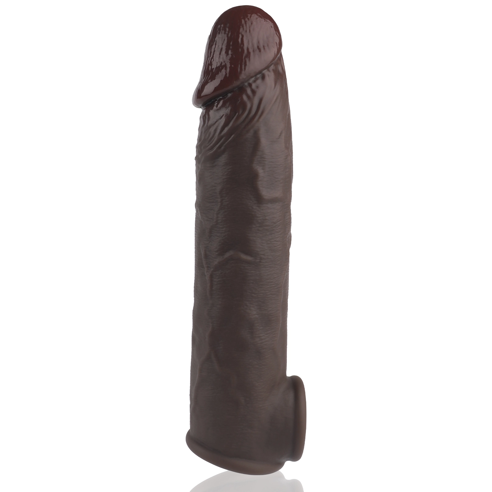 Kimi 8.4 x 1.7in Dark Brown Soft Penis Lengthening Sleeve