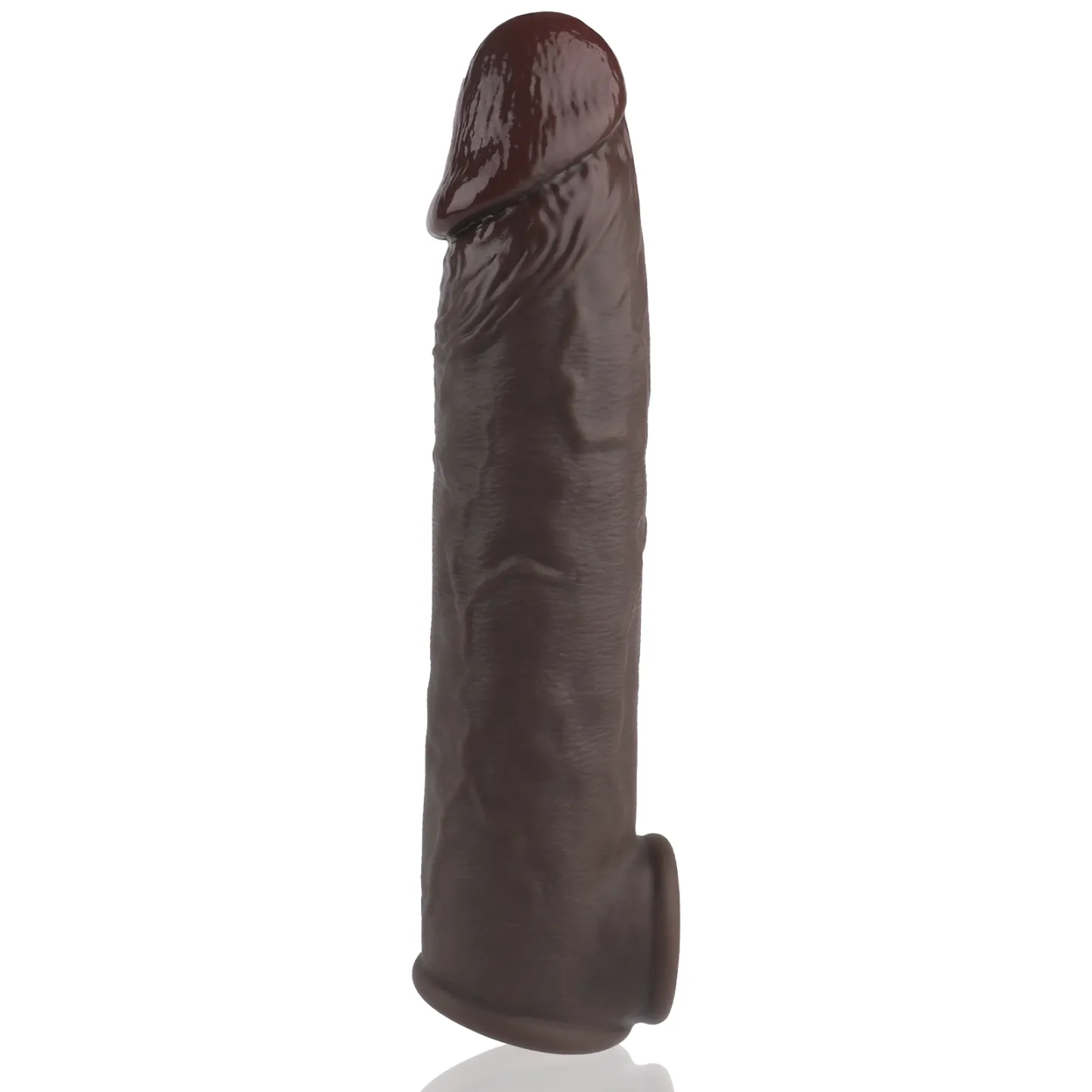 Kimi 8.4 x 1.7in Dark Brown Soft Penis Lengthening Sleeve