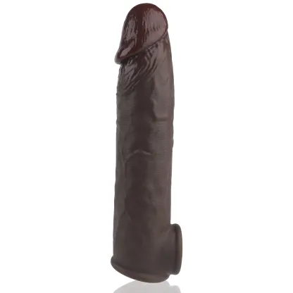 Kimi 8.4 x 1.7in Dark Brown Soft Penis Lengthening Sleeve