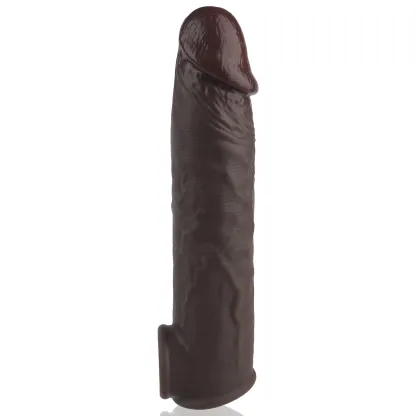 Kimi 8.4 x 1.7in Dark Brown Soft Penis Lengthening Sleeve