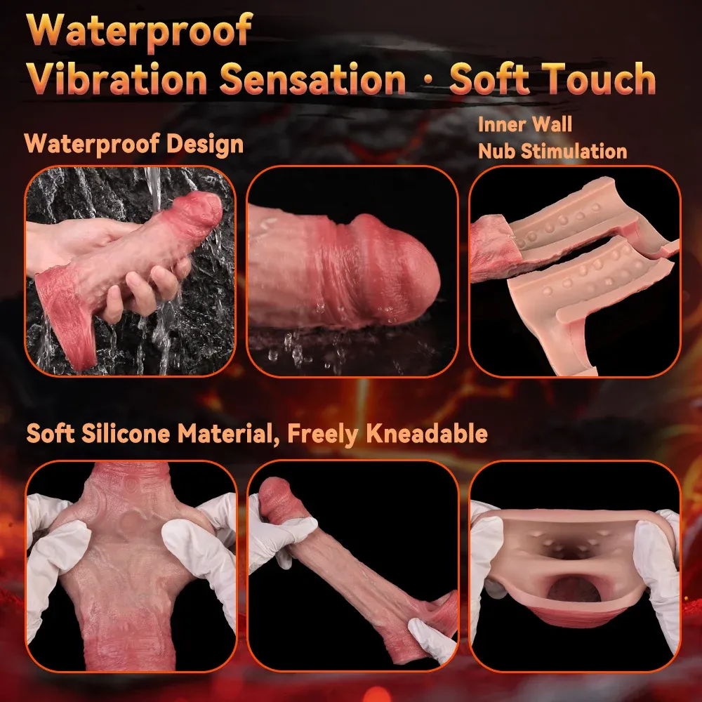 Noah 6.6 x 1.9 in Realistic Thickened Vibrating Penis Sleeve