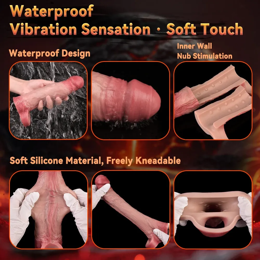Ethan 8.5 x 2.2 inch Extended Realistic Vibrating Penis Sleeve