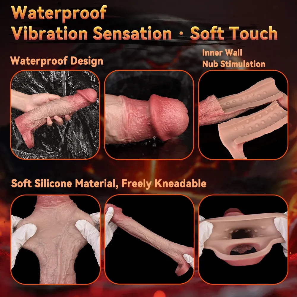 Michael 9.1 x 2.2 inch Large Realistic Soft Vibrating Penis Sleeve