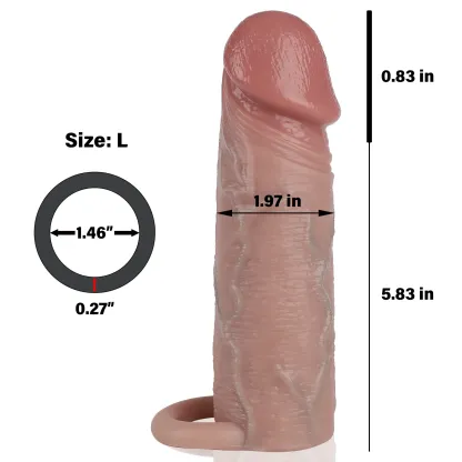 Jax 6.7x2 in Realistic Soft Silicone Penis Lengthener sleeve