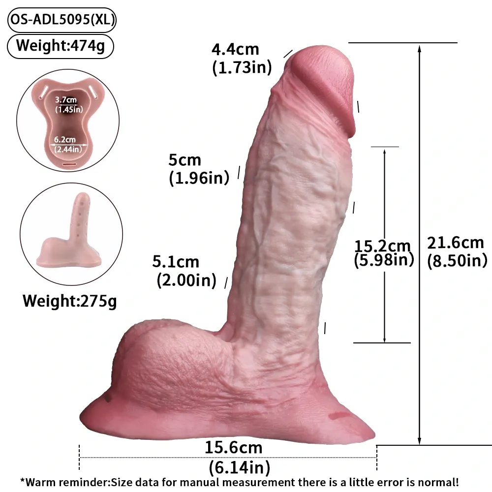 8.5x2 inch unisex wearable realistic penis sleeve with supporting keel