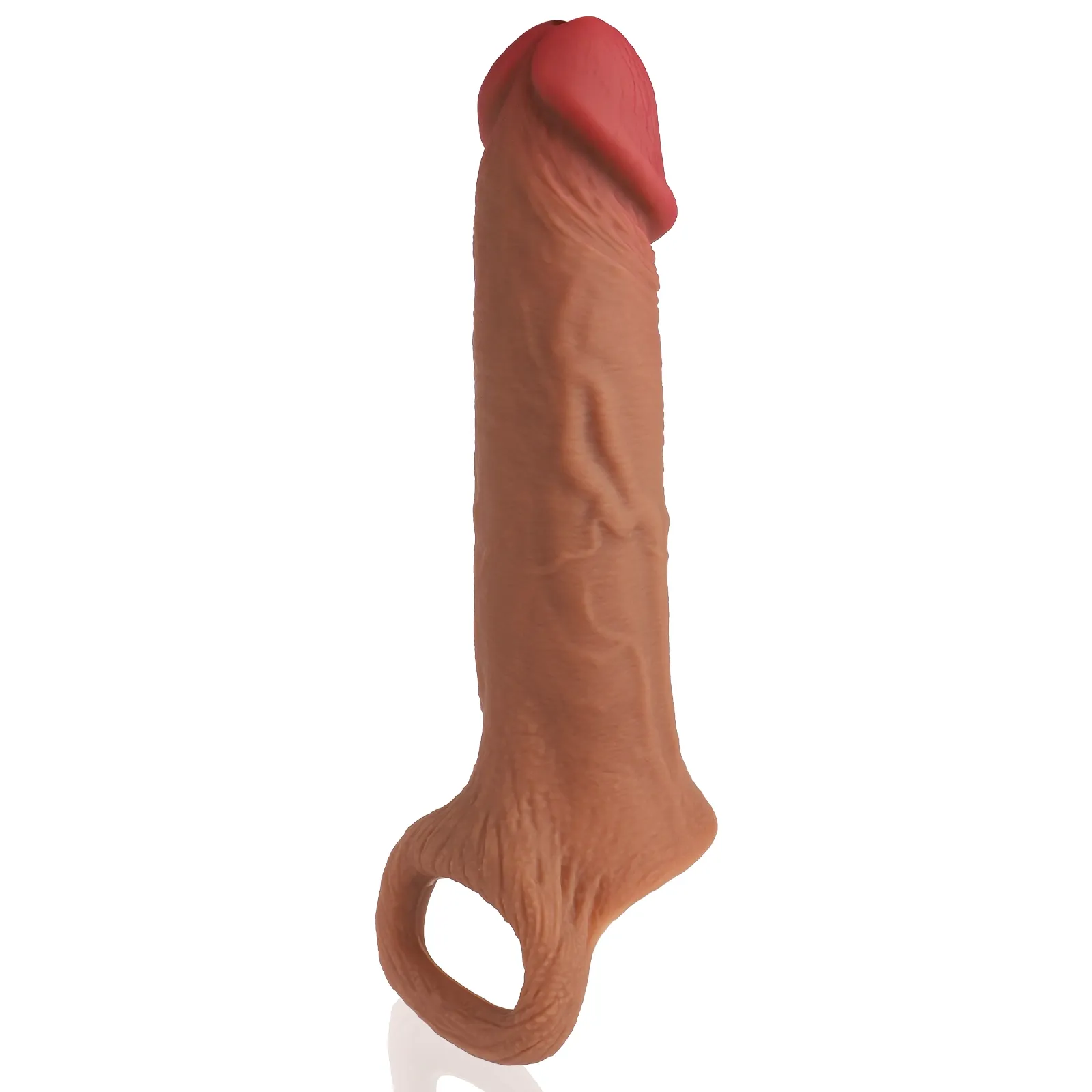 Mehran 8.8x1.77in Brown/Nude Realistic Penis Sleeve (L/M)