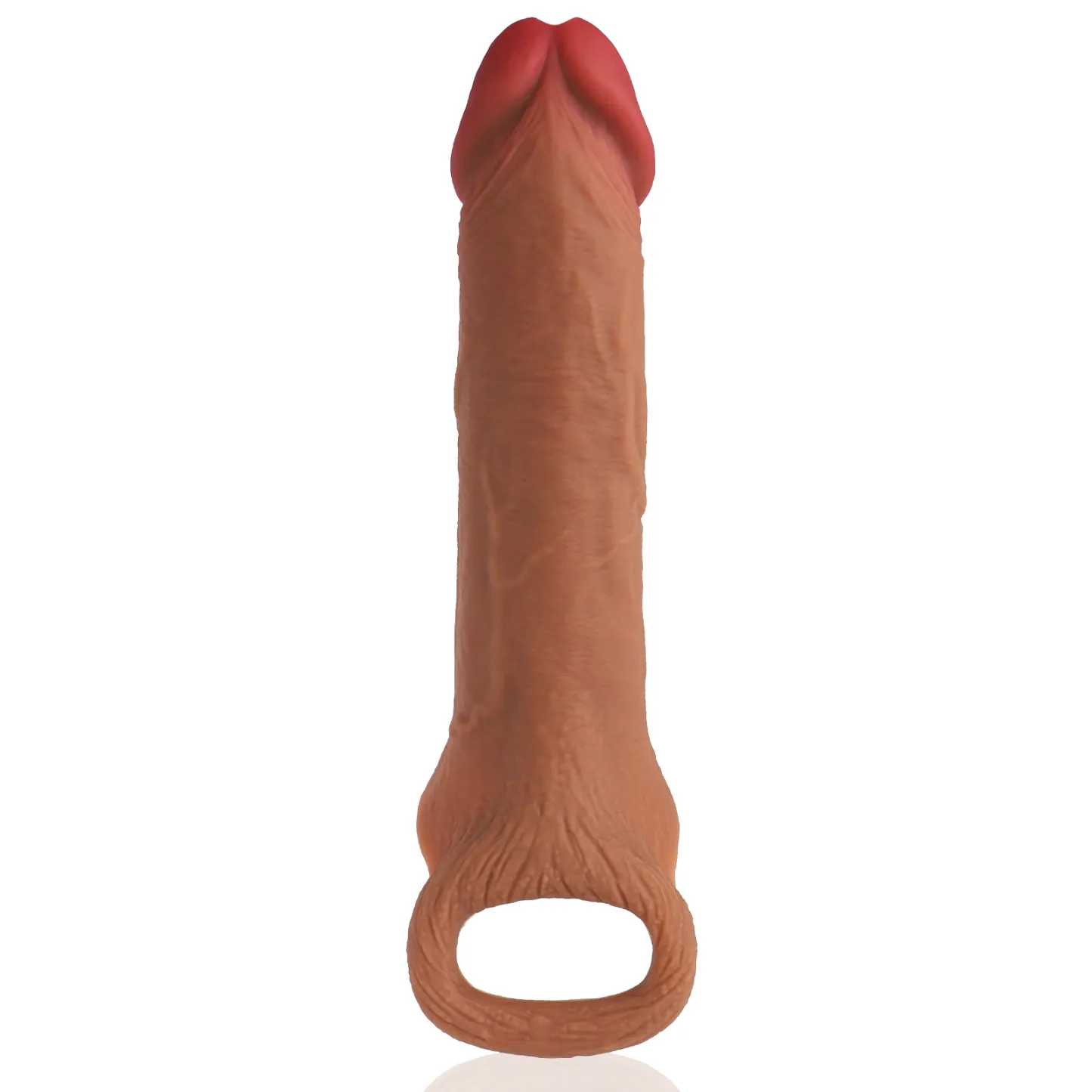 Mehran 8.8x1.77in Brown/Nude Realistic Penis Sleeve (L/M)