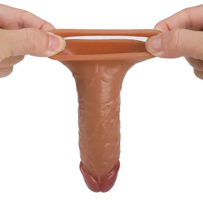 6.3 x 1.65 inches, the most realistic silicone penis sleeve