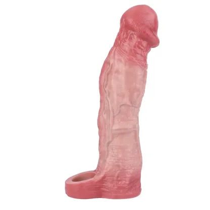 9.13 x 1.92 inch realistic large vibrating dildo with penile sleeve