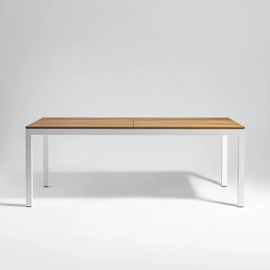 Table à manger rectangulaire avec plateau en bois et structure en métal 170x90x75 cm - bois naturel/blanc - style industriel-Comfysta