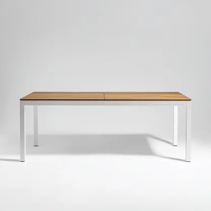 Table à manger rectangulaire avec plateau en bois et structure en métal 170x90x75 cm - bois naturel/blanc - style industriel-Comfysta