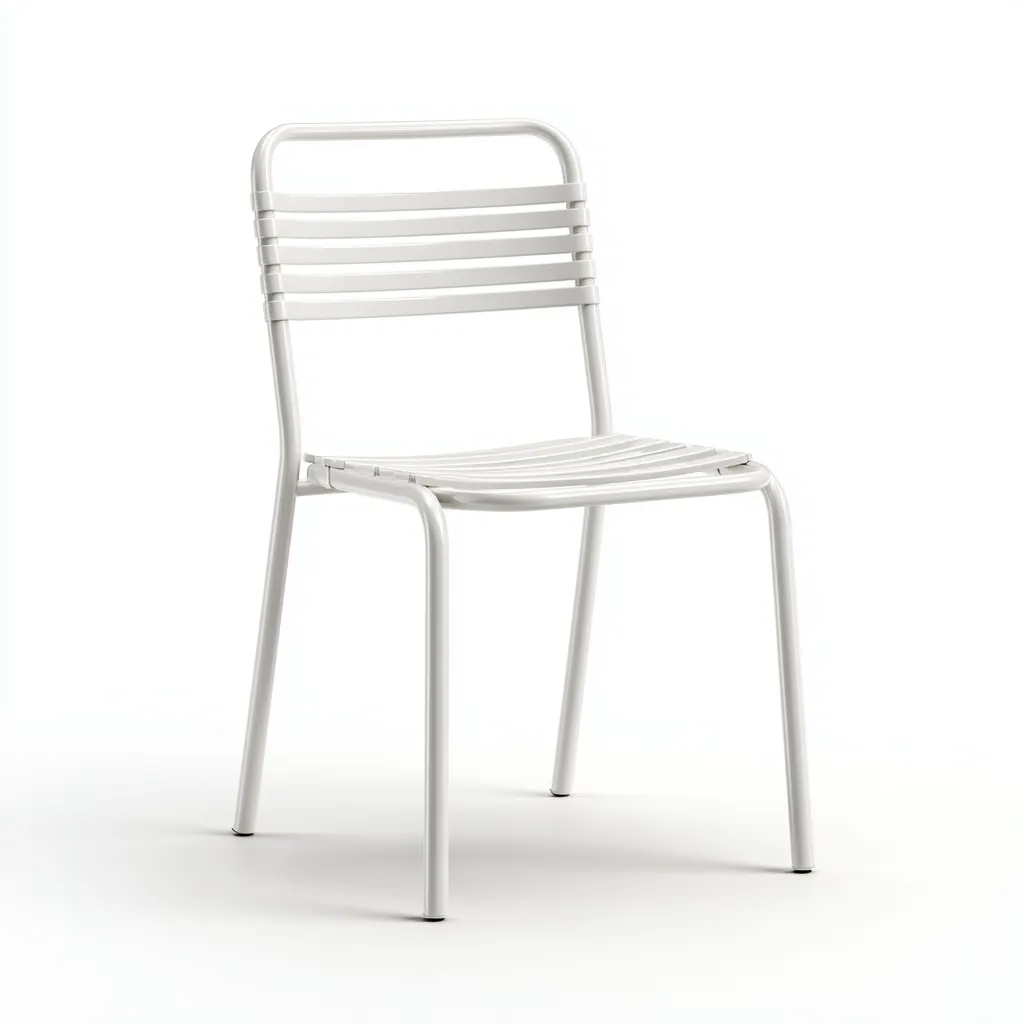 Chaise de salle à manger en métal 47x51x82 cm - blanche - style moderne épuré-Comfysta
