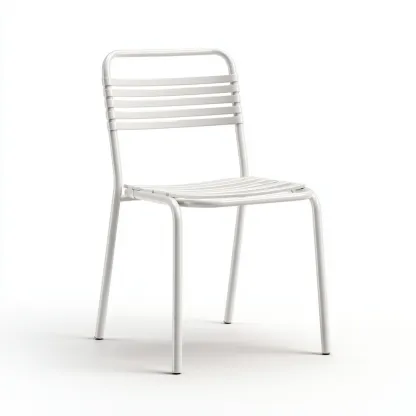 Chaise de salle à manger en métal 47x51x82 cm - blanche - style moderne épuré-Comfysta