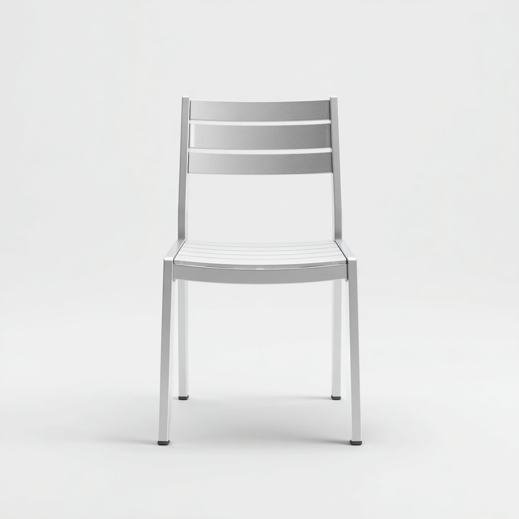 Chaise de salle à manger en aluminium 46x50x81 cm - argent - style moderne épuré-Comfysta