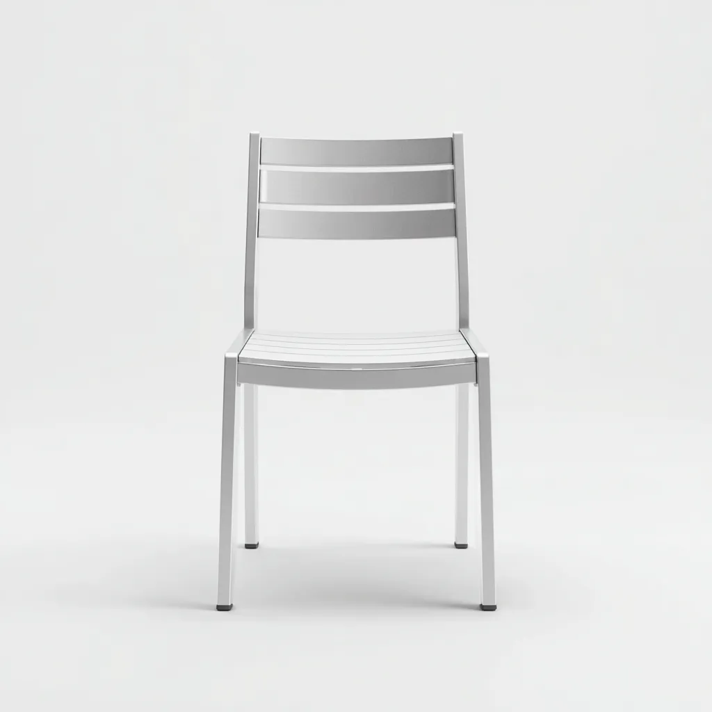 Chaise de salle à manger en aluminium 46x50x81 cm - argent - style moderne épuré-Comfysta