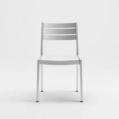 Chaise de salle à manger en aluminium 46x50x81 cm - argent - style moderne épuré-Comfysta