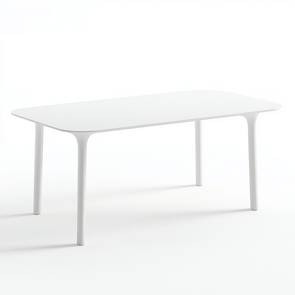 Table à manger rectangulaire en métal 160x90x75 cm - blanc - style moderne minimaliste-Comfysta