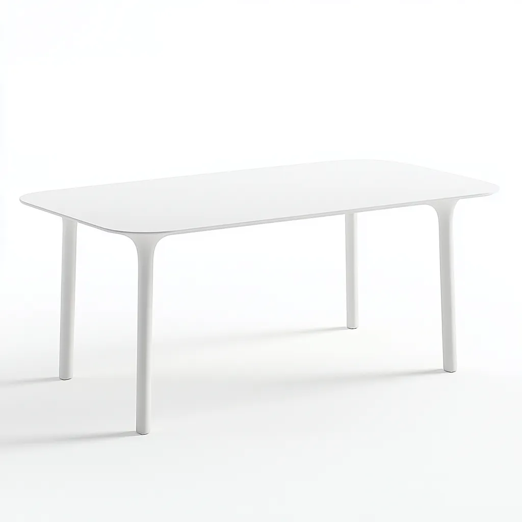 Table à manger rectangulaire en métal 160x90x75 cm - blanc - style moderne minimaliste-Comfysta
