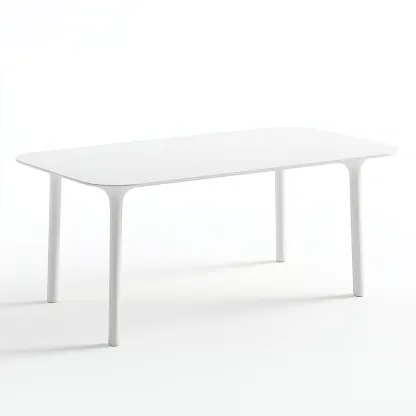 Table à manger rectangulaire en métal 160x90x75 cm - blanc - style moderne minimaliste-Comfysta